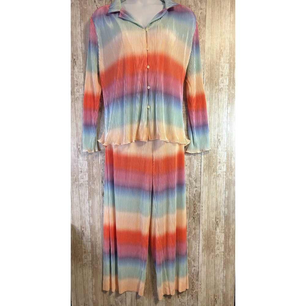 Dressed in Lala Rainbow Daydream Plissé Matching Set 3X